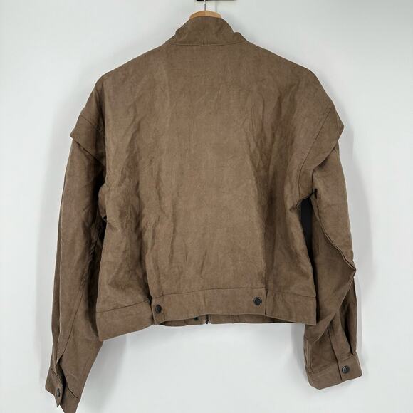 Blu Pepper Jacket Womens S Almond Moto Ryder New Tan Zip - Picture 8 of 11